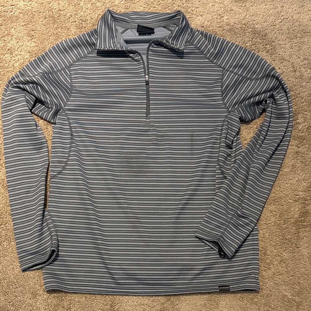 Striped Gray Long Sleeve Men's Shirt